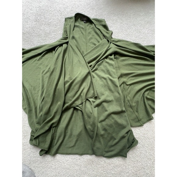 NWT ALO SPORTS Yoga Cover-up Vest Open Front Organic Cotton Size S Army Green - Picture 6 of 9
